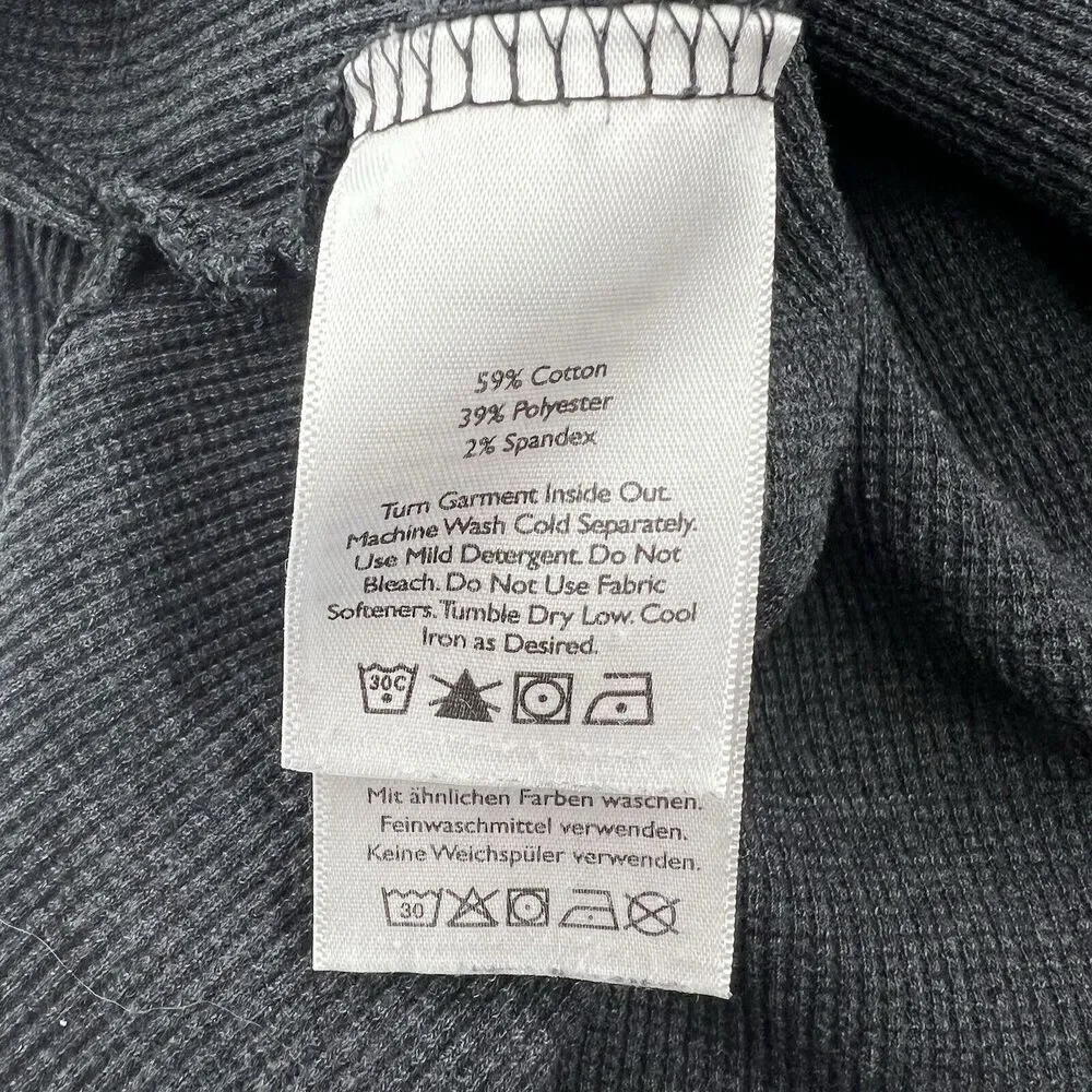 Eddie Bauer Thermal Cowl Neck Shirt Womens Large Gray Long Sleeve Waffle Knit - Picture 8 of 10